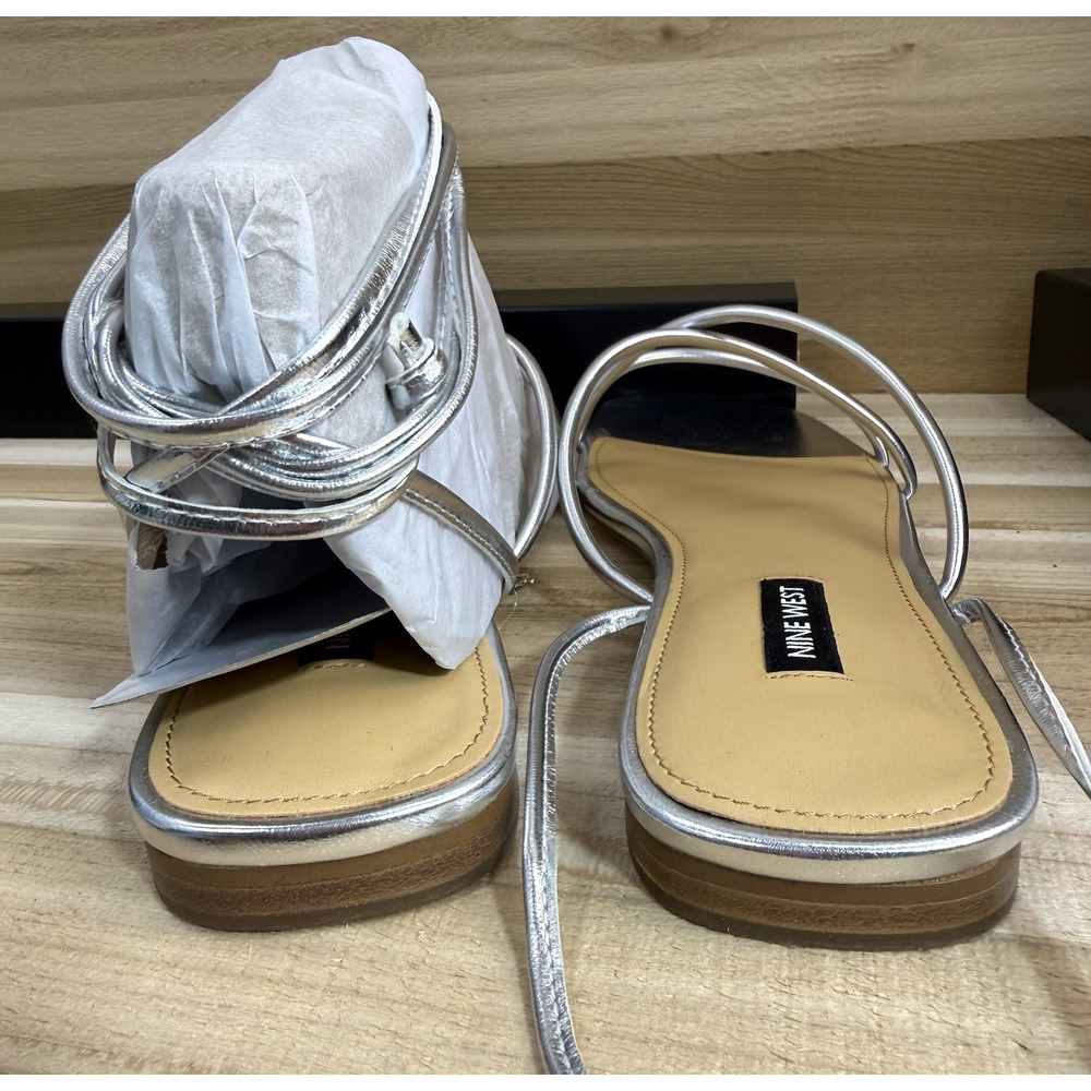 Sandals Nine West Silver Women's Size 8.5M - Picture 4 of 11